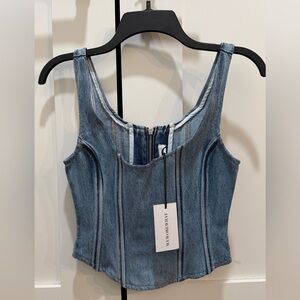 WeWoreWhat denim corset